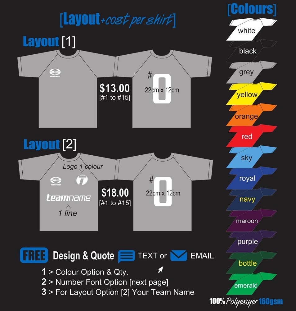 Good Value 100% Polyester Numbered Team Sport Shirts